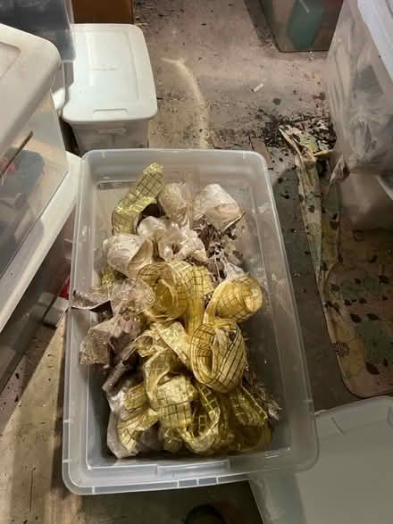 Photo of free Bin full of gold and silver ribbon (Flemington) #1