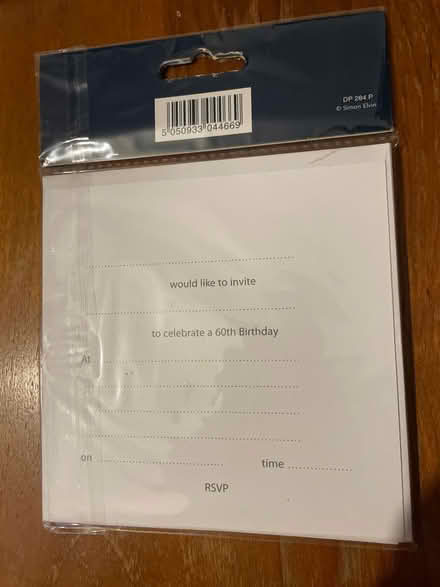 Photo of free 60th birthday invitation cards (10) (West End Village SO30) #2