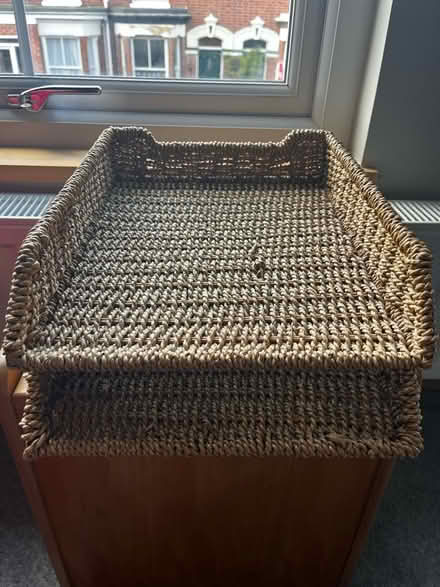 Photo of free 2 wicker stackable Letter Trays/Organisers (Golden Triangle NR2) #1