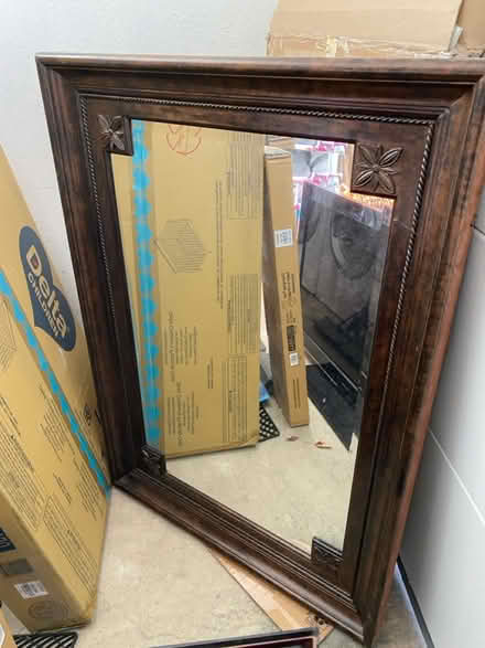 Photo of free Heavy wood frame mirror (Lawrence Expy and Hwy 280) #1