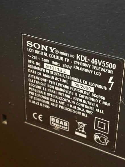 Photo of free Sony Bravia TV (Twickenham) #1