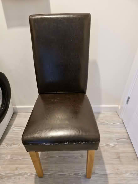 Photo of free 4 brown faux leather chairs (Bracknell Forest RG42) #2