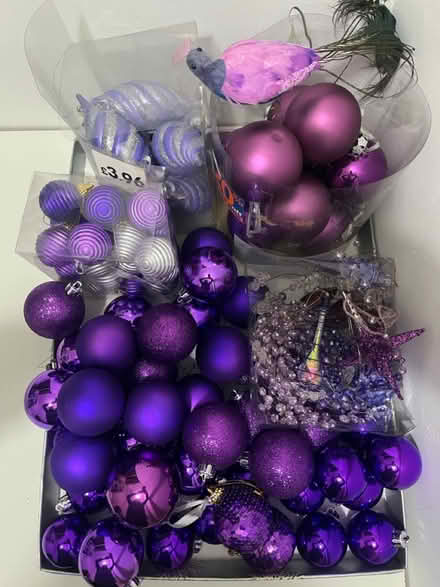 Photo of free Purple Silver Christmas decorations (Thurnby Leicester LE7) #2