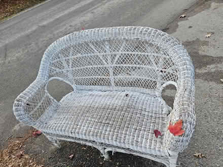 Photo of free At the curb: Wicker love seat (Near the experimental farm) #1