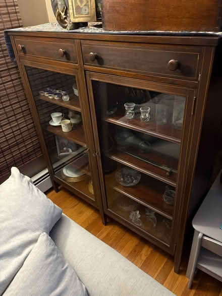 Photo of free Antique glass display cabinet (Malden) #1
