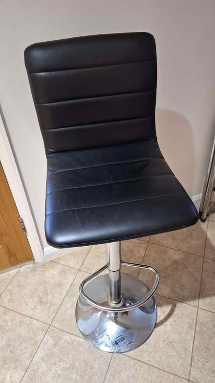 Photo of free Black faux leather breakfast bar stool. (Bagshot GU19) #1