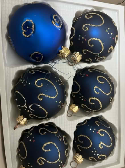 Photo of free Dark blue/gold Christmas tree decs (Thurnby Leicester LE7) #2