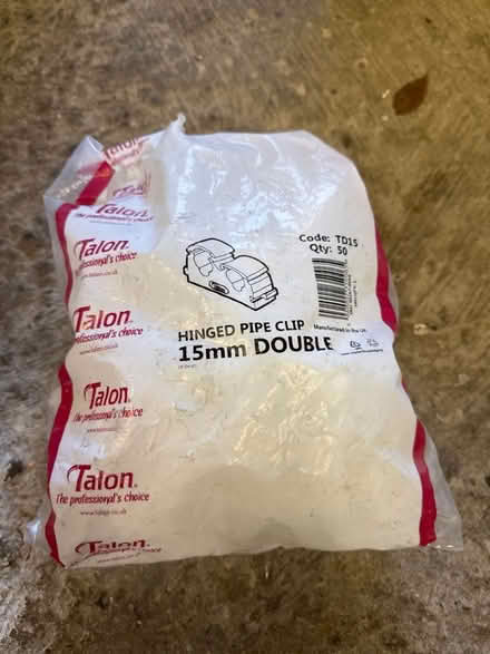 Photo of free 15mm hinged pipe clips (Clermiston EH4) #1