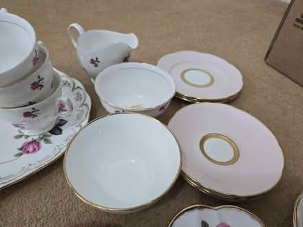 Photo of free Bone china tea set with cake stand (Freehold LA1) #3
