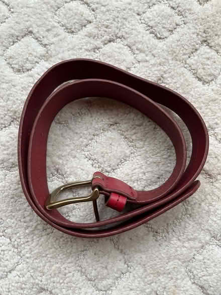 Photo of free Red leather belt, size small (Myton Park CV32) #1