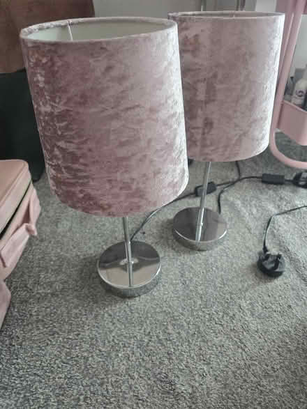 Photo of free 2 pink silver bedside lamps (Tulse Hill SE24) #1