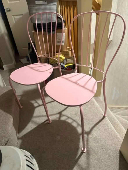 Photo of free 2 pink metal chairs (Horsham RH12) #1