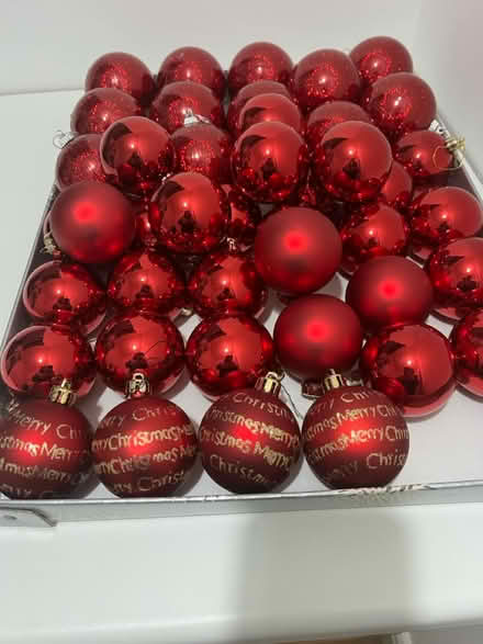 Photo of free Red Christmas tree baubles (Thurnby Leicester LE7) #1