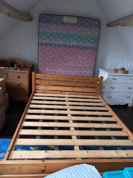 Photo of free Habitat pine double bed frame. (South Woodchester GL5) #1