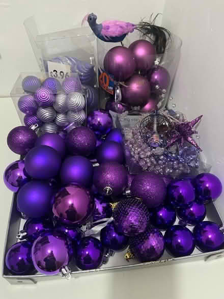 Photo of free Purple Silver Christmas decorations (Thurnby Leicester LE7) #1
