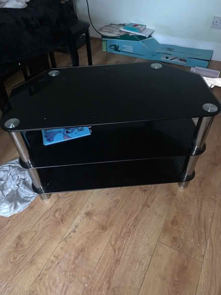 Photo of free Tv glass stand (Radcliffe) #1
