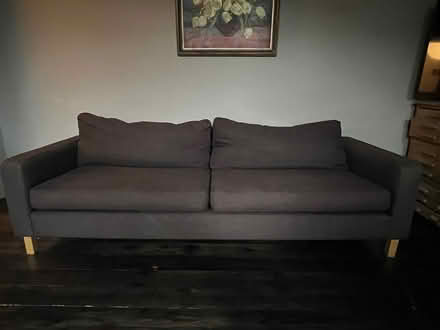 Photo of free Large Heals brown 3 seater sofa (West Dulwich SE21) #1