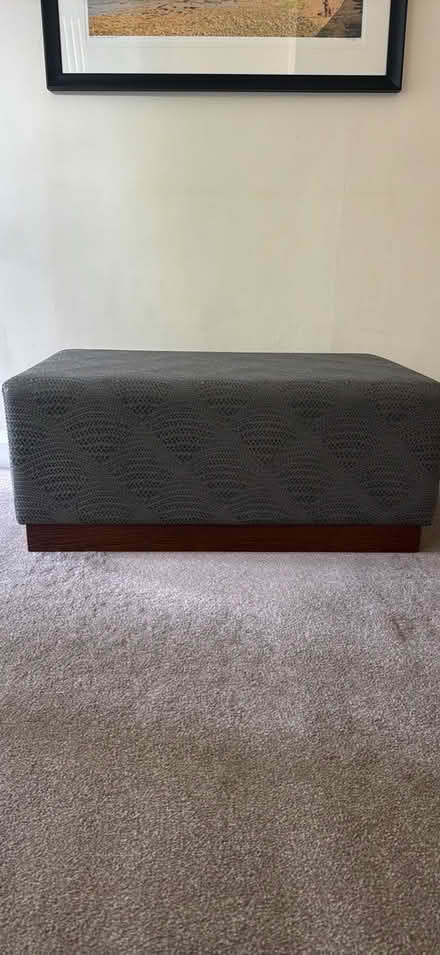 Photo of free Grey footstool / pouffe (Kt19 9tg) #1