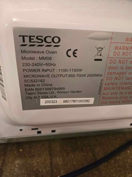 Photo of free tesco microwave. (Lyne KT16) #4