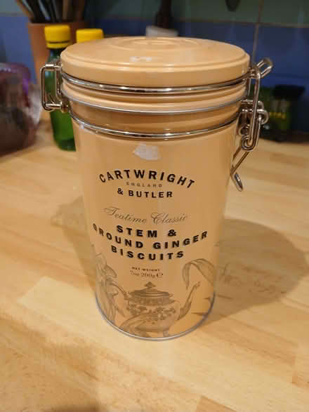 Photo of free Decorated bicuit tin with airtight lid (Willington DE65) #1