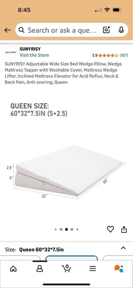 Photo of free Wedge bed pillow queen (Oradell, NJ) #1