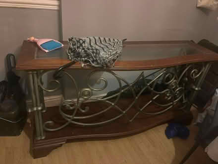 Photo of free Glass wood and metal table (L13) #4