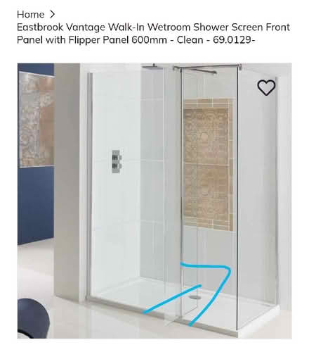 Photo of free End panel for shower screen (Stroud GL12) #2