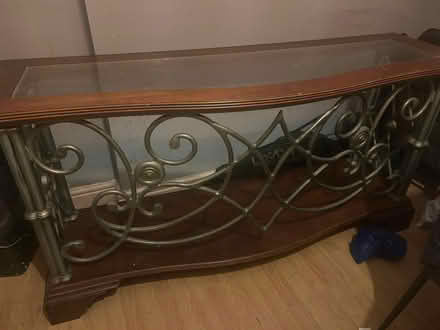 Photo of free Glass wood and metal table (L13) #2