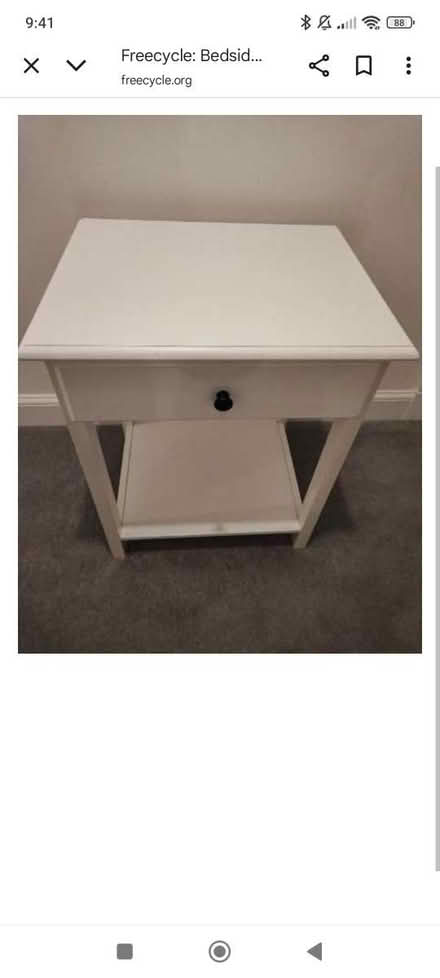 Photo of free White bedside table (Danderhall) #1
