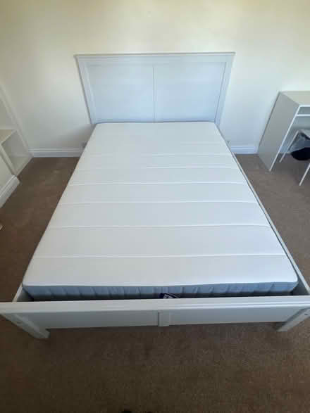 Photo of free Wood double bed frame & mattress (Northcourt OX14) #1