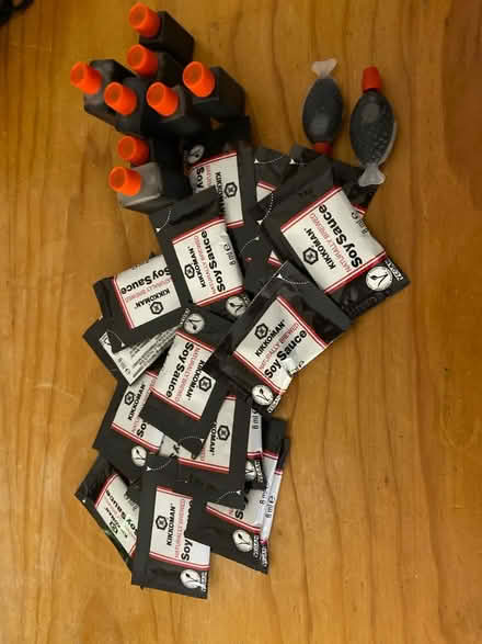 Photo of free Soy sauce sachets and tiny bottles (Dun Laoghaire/Killiney) #1