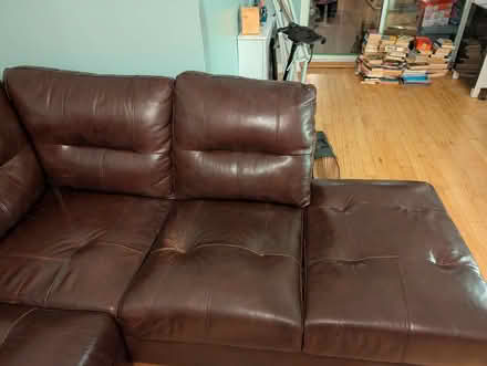 Photo of free Leather 3 seater L shaped sofa and 2 seater (Gateacre L25) #2