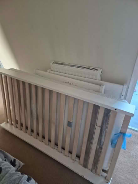 Photo of free Cot bed white with mattress & sheets (Croham CR2) #1