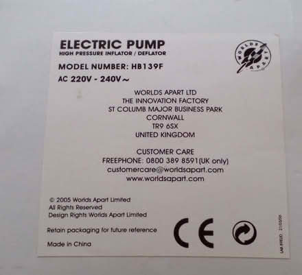 Photo of free Electric Pump (West Kirby CH48) #1