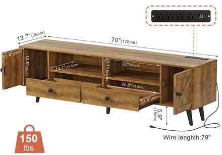 Photo of free Torron LED wood TV stand (Cambridge) #1