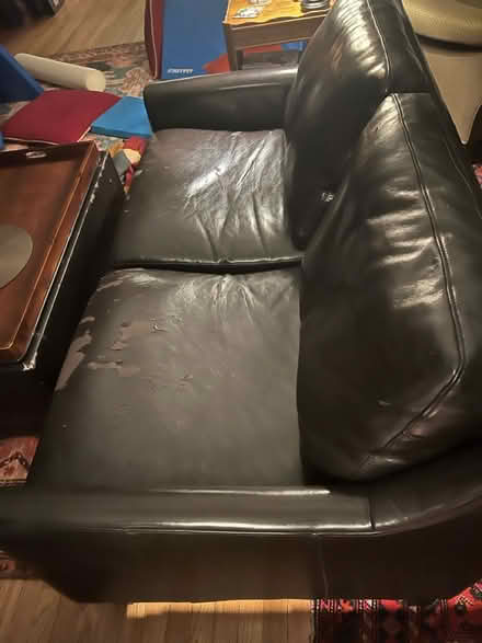 Photo of free 2 leather loveseats (Rogers Park) #1
