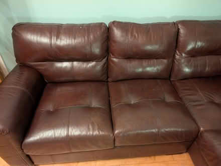 Photo of free Leather 3 seater L shaped sofa and 2 seater (Gateacre L25) #3