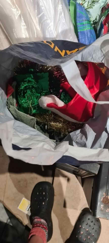 Photo of free Bag of Christmas tinsel and decs (ME1) #1