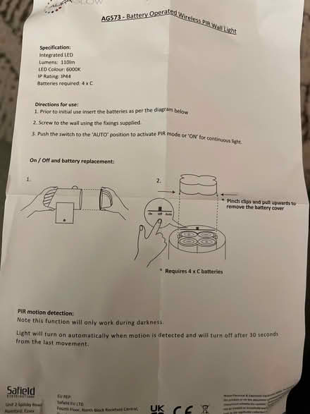 Photo of free NEW battery power wall sensor light (Acton W3) #3