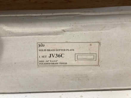Photo of free Large Jedo solid brass letter plate (Oxford OX4) #2