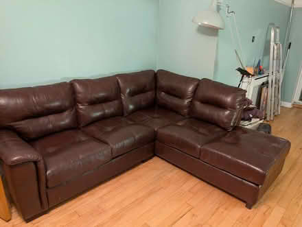Photo of free Leather 3 seater L shaped sofa and 2 seater (Gateacre L25) #4