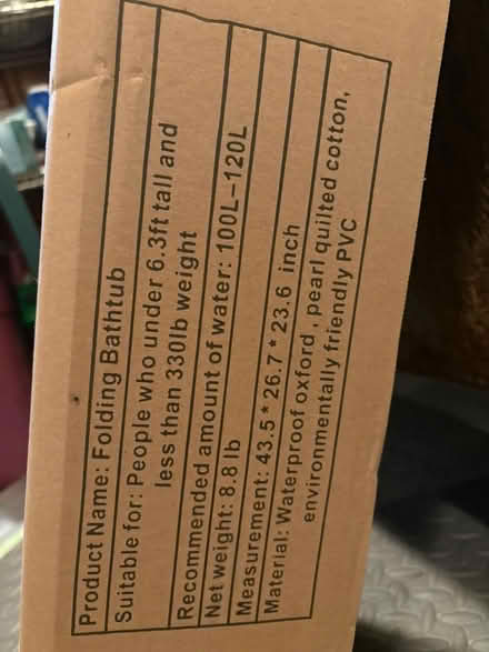 Photo of free Foldable/portable bathtub (Oradell, NJ) #4