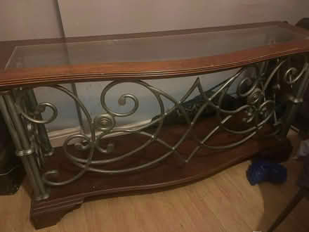Photo of free Glass wood and metal table (L13) #3