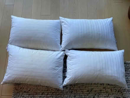Photo of free 4 x Goose Feather Pillows (Near Berrylands Station KT5) #1