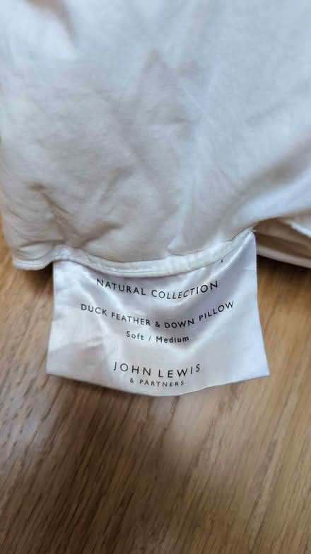 Photo of free John Lewis down pillow x2 (Hatton Wall, EC1N) #2