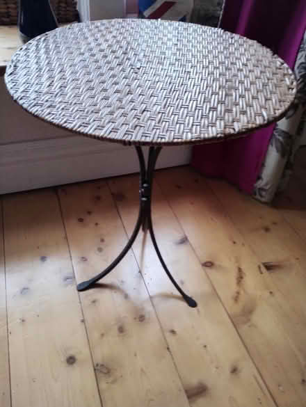 Photo of free Rattan and wrought iron side table (Olton Solihull) #1