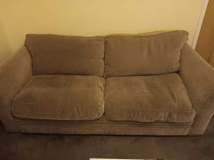 Photo of free 3 seater chenille fabric sofa (Penwortham Lane PR1) #1