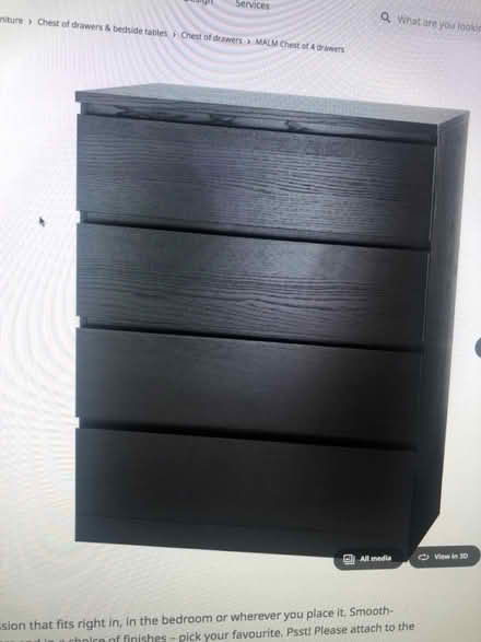 Photo of Black MALM or similar Chest Drawers (RG109YT) #1