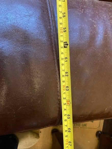 Photo of free Brown leather sofa - large seater (Ryhope) #4