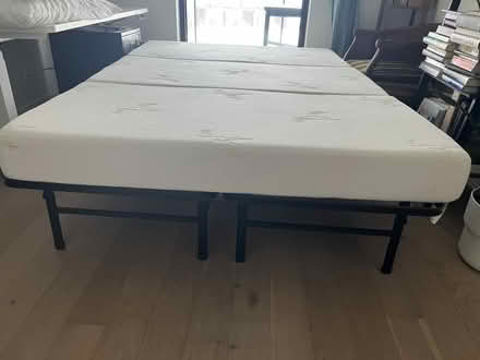 Photo of free Tri-fold mattress and frame (Ile-des-Soeurs (Verdun, MTL)) #2